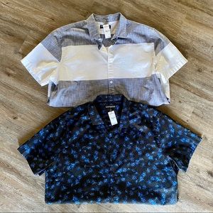 2 Men’s NWT Short sleeve collard shirts SZ L